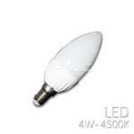 LAMPADA LAMPADINA LED CANDELA OLIVA V-TAC 4166 4W E14 4500K LUCE NATURALE VT-1818