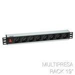 Multipresa 8 Posti da Rack 19'' con Interruttore Spina Italiana 1,5U