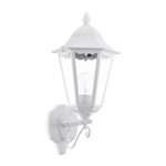 Applique 1x60W E27 Struttura lega in alluminio verniciato bianco  diffusore vetro trasparente.  IP44