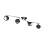 PLAFONIERA BIMEDA GU10 LED 4 X 3W 3000K METALLO NIKEL NERO E CROMATO 64 x 10