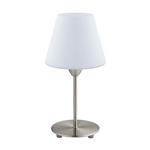 LAMPADA DA TAVOLO DAMASCO 1 1 X E14 STRUTTURA NICKEL SATINATO DIFFUSORE VETRO OPACO Ø14.5 H30