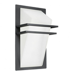 APPLIQUE PARK 1 X E27 DA ESTERNO STRUTTURA ALLUMINIO ANTRACITE DIFFUSORE VETRO SATINATO BIANCO IP44 20 x 14.5 H35