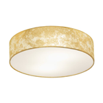 PLAFONIERA VISERBELLA 1 X E27 STRUTTURA METALLO DIFFUSORE TESSUTO CHAMPAGNE EFFETTO ORO Ø38 H11