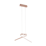 SOSPENSIONE PALOZZA LED 2 X 11W 3000K 3000Lm STRUTTURA ALLUMINIO ORO ROSA 70.5 x 31.5 H110