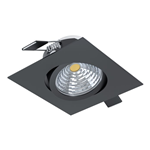 FARETTO DA INCASSO ORIENTABILE SALICETO LED 6W 2700K 380Lm STRUTTURA METALLO NERO DIMMERABILE 8.8 x 8.8 H4.2 Foro Ø6.8