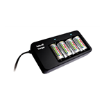 CARICABATTERIE NI-MH NI/MH 2 4 BATTERIE AAA AA C D 9V LED TEST BLOCCO AUTOMATICO