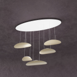 LAMPADARIO PLANET SOSPENSIONE 5 LUCI SABBIA 