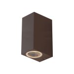 APPLIQUE IN ALLUMINIO QUBO CORTEN LUCE SUPERIORE ED INFERIORE 2XGU10 IP54 15,1X9,3X6,7CM