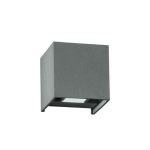 APPLIQUE LED DA ESTERNO IN ALLUMINIO ALFA SILVER  CON PARATIE REGOLABILI INDIPENDENTI 2X5W 510LM 3000K IP54 10X10X10CM