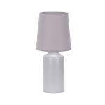 LAMPADA DA TAVOLO MIAMI  CERAMICA H 45CM PARALUME TELA GRIGIA CHIARA