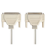 Cavo seriale | Maschio D-SUB a 37 pin | Femmina D-SUB a 37 pin | Placcato nickel | 1.00 m | Tondo | PVC | Avorio | Polybag