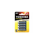 (1 Confezione) Toshiba Batterie 4pz Stilo LR6GCP BP-4 AA Alcaline