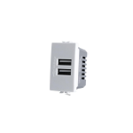 PRESA ALIMENTATORE  2 USCITE USB 5V 2A BIANCO COMPATIBILE MATIX