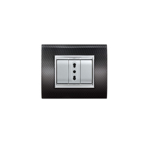 PLACCA SERIE NEW PRESTIGE  3 POSTI FIBRA DI CARBONIO 