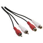 Cavo di Prolunga Audio Stereo 2x RCA Maschio - 2x RCA Femmina 5.00 m Nero