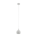 LAMPADA SOSPENSIONE ROCCAFORTE 1 X E14 STRUTTURA METALLO BIANCO Ø17 H110