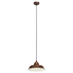 SOSPENSIONE AUCKLAND 1 X E27 STRUTTURA METALLO RAME INTERNO BIANCO Ø26 H110