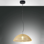 SOSPENSIONE IN VETRO TRASPARENTE AMBRA  D.42CM  H.CAVO MAX2MT  1XE27 NON INCL. 