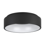 PLAFONIERA MARGHERA 2 LED 25,5W 3000LM 3000K DIMMER METALLO NERO DIFFUSORE POLICARBONATO BIANCO D.45CM