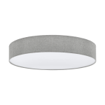 PLAFONIERA PASTERI 5 X E27 STRUTTURA METALLO DIFFUSORE TESSUTO GRIGIO EFFETTO LINO Ø76 H15