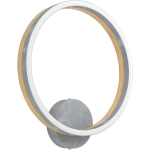 APPLIQUE CADINARO LED METALLO GRIGIO E LEGNO DIFFUSORE BIANCO DIMMER 30 x 6.5 H33