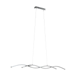 SOSPENSIONE LASANA 2 LED 2 X 14W 3000K 3800Lm STRUTTURA ALLUMINIO CROMATO DIFFUSORE BIANCO 120 x 8 H120