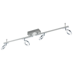 PLAFONIERA CARDILLIO 1 LED 4 X 3,2W 3000K 1600Lm SPOT REGOLABILI + 2 X 3,3W 3000K 720Lm STRUTTURA ALLUMINIO CROMATO E SATINATO 98.5 x 8.5