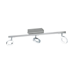 PLAFONIERA CARDILLIO 1 LED 3 X 3,2W 3000K 1200Lm SPOT REGOLABILI + 2 X 3,3W 3000K 720Lm STRUTTURA ALLUMINIO CROMATO E SATINATO 69 x 8.5