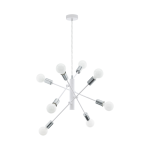 SOSPENSIONE GRADOLI 8 X E27 STRUTTURA METALLO BIANCO E CROMATO Ø71 H110