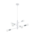 SOSPENSIONE GRADOLI E27 6 X E27 STRUTTURA METALLO BIANCO Ø55 H110