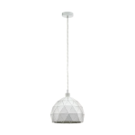 SOSPENSIONE ROCCAFORTE 1 X E27 STRUTTURA METALLO BIANCO Ø30 H110