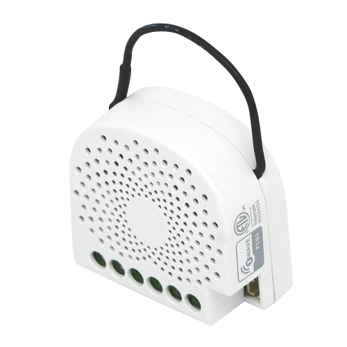 Micromodulo interruttore on / off o on / off Aeotec Nano Switch con misurazione dei consumi. Consente di controllare a distanza prese elettriche o interruttori a parete utilizzando un controller Z-Wave. Compatibile con tutti i controller Z-Wave e Z-Wave P