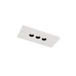 PLAFONIERA LED IN GESSO VERNICIABILE XICO COLORE BIANCO 3 X 3W CCT RIFLETTORI NERI DIMENSIONI 400 X200 X 47MM