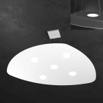 SHAPE LAMPADARIO A SOSPENSIONE FORMA FOGLIA 5 GX 53 + 2 LED LATO SUPERIORE  METALLO BIANCO