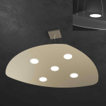 SHAPE LAMPADARIO A SOSPENSIONE FORMA FOGLIA 5 GX 53 + 2 LED LATO SUPERIORE  METALLO SABBIA