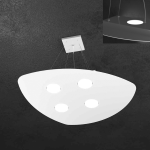 SHAPE LAMPADARIO A SOSPENSIONE FORMA FOGLIA 4 GX 53 + 2 LATO SUPERIORE METALLO BIANCO 