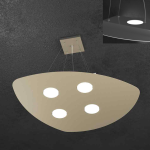 SHAPE LAMPADARIO A SOSPENSIONE FORMA FOGLIA 4 GX 53 + 2 LATO SUPERIORE METALLO SABBIA