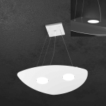 SHAPE LAMPADARIO A SOSPENSIONE FORMA FOGLIA 2 X GX53 + 1 LUCE SUPERIORE  METALLO BIANCO 
