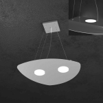 SHAPE LAMPADARIO A SOSPENSIONE FORMA FOGLIA 2 X GX53 + 1 LUCE SUPERIORE  METALLO GRIGIO