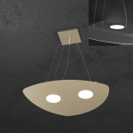 SHAPE LAMPADARIO A SOSPENSIONE FORMA FOGLIA 2 X GX53 + 1 LUCE SUPERIORE  METALLO SABBIA
