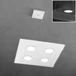 PATH LAMPADARIO A SOSPENSIONE QUADRATO 4 LED + 2 LATO SUPERIORE BIANCO 