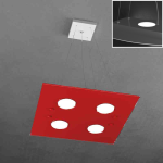 FINE SERIE - PATH SOSPENSIONE 4+2 LUCI BIEMISSIONE QUADRA ROSSO