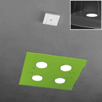 FINE SERIE - PATH SOSPENSIONE 4+2 LUCI BIEMISSIONE QUADRA VERDE