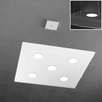 PATH LAMPADARIO A SOSPENSIONE QUADTRATO 5 LED + 2 LED LATO SUPERIORE BIANCO