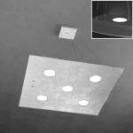 FINE SERIE - PATH SOSPENSIONE 5+2 LUCI BIEMISSIONE FOGLIA ARGENTO
