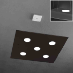 FINE SERIE - PATH SOSPENSIONE 5+2 LUCI BIEMISSIONE MARRONE