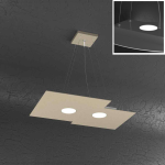 LAMPADARIO A SOSPENSIONE DUE LUCI LED + 1 LUCE DISPOSTA SUL LATO SUPERIORE SATINATO