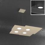 LAMPADARIO A SOSPENSIONE 4 FARI LUCI LED + 2 LUCI SUL LATO SUPERIORE SATINATO