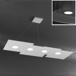 SOSPENSIONE 4 LUCI + 3 DISPOSTE SUL LATO SUPERIORE DELLE PIASTRE GRIGIO