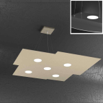 LAMPADARIO A SOSPENSIONE 5 FARI LUCI LED + 2 LUCI SUL LATO SUPERIORE SATINATO
